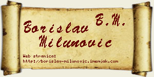 Borislav Milunović vizit kartica